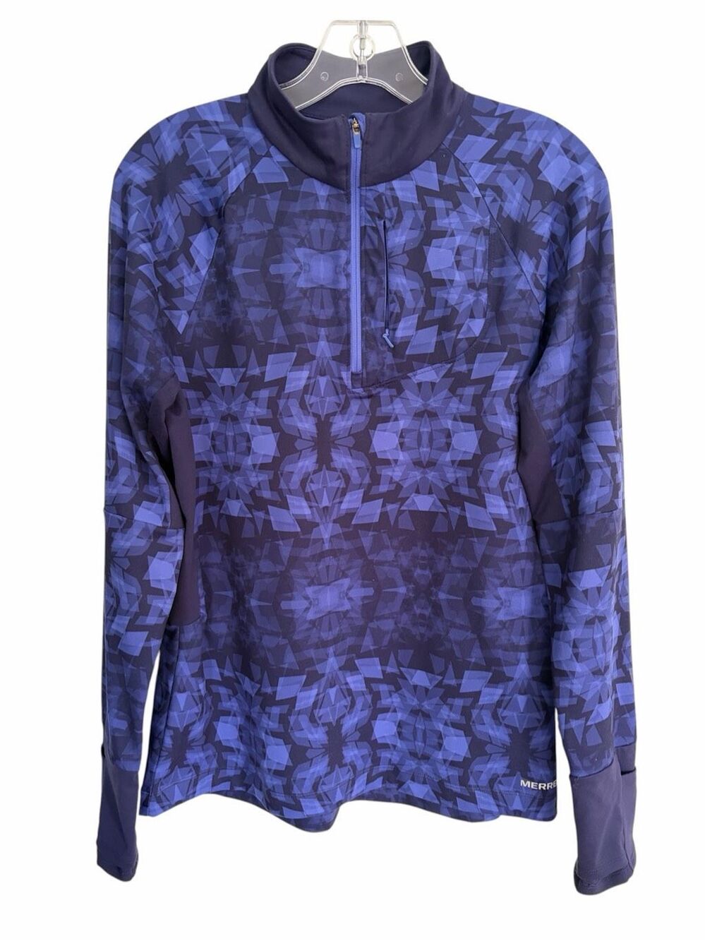 Merrell Roam Wild 1/2 Zip Long Sleeve Geometric Tech Top Sz L